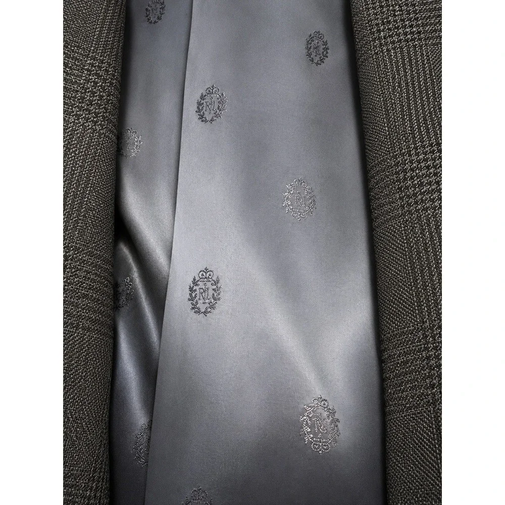 Lauren Ralph Lauren 48R Gray Plaid Wool Linen Blend Sport Coat Blazer 25x31